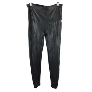 Spanx Black Faux Leather Leggings Size 1X